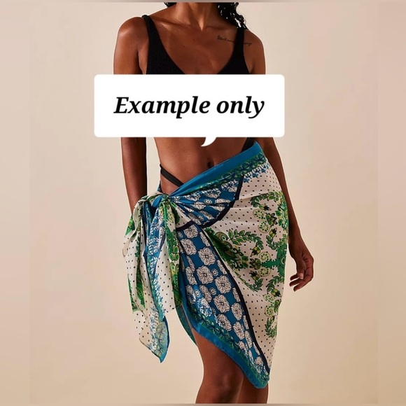 NWOT Free People Playa Mixed Print Scarf Sarong - Picture 3 of 6